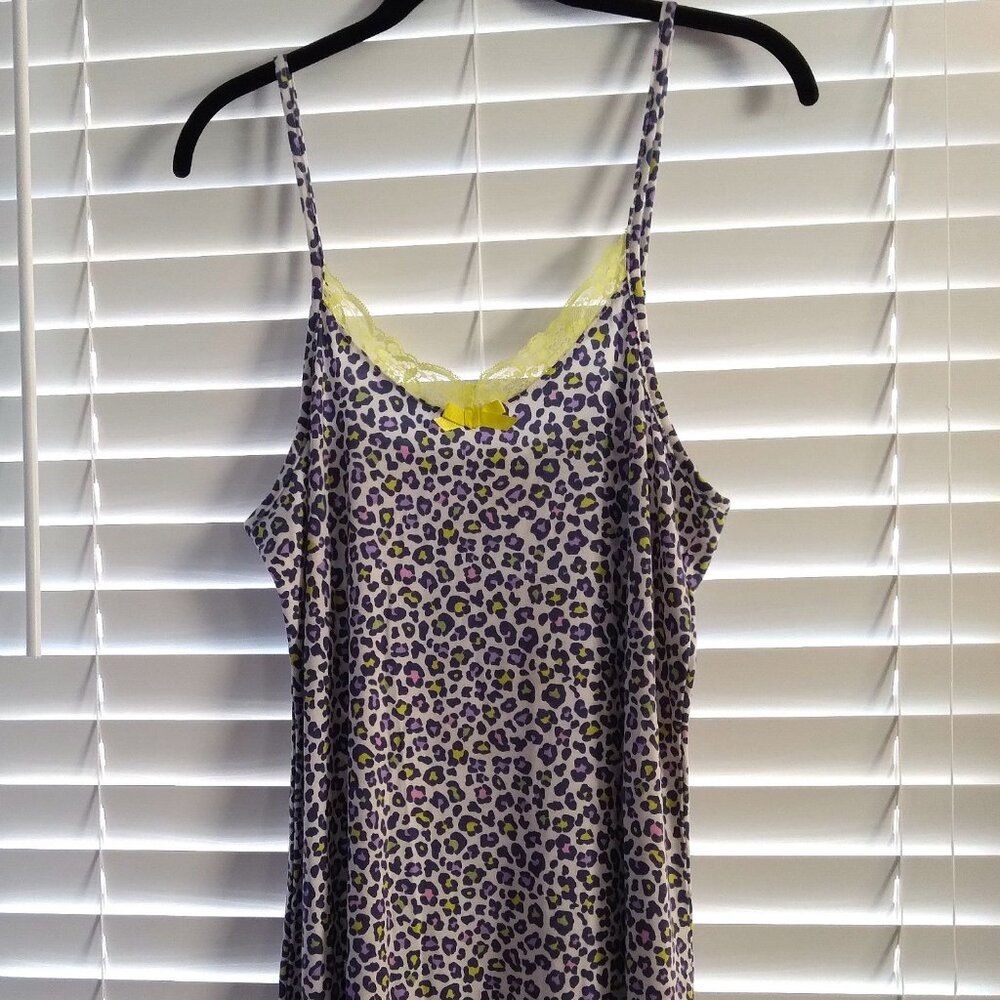 Ink & Ivy Womens Leopard V-Neck Nightgown Chemise - Size Small